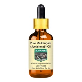 Devprayag Pure Malkangani (Malkangni/Jyotishmati) Oil (Celastrus paniculatus) with Glass Dropper Natural Therapeutic Grade Cold Pressed 5ml (0.16 oz)