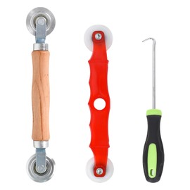 3 Pieces Installation Door Window Screen Wheels, Roller Puller Wheel Mosquito Net, Hook for Rubber Strip, Screen Rolling Roller Tool Set, for Screen Installation