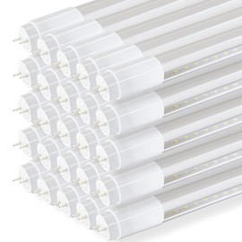 LEDONE T8 4FT Tube Light Bulbs, Frosted Type B Single or Double Ended, 5000K Daylight, 9W, 1750LM, 120-277V Glass Tube, DLC UL NSF Listed, PK of 25