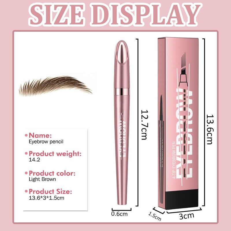 Magic Eyebrow Pencil, with 4 Micro Fork Tips, 3D Eyebrow