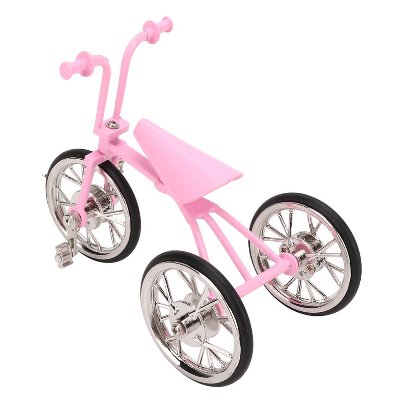Pink Look Toy Tricycle Model Simulated Design Tricycle Ornament Wear