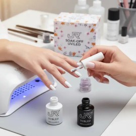 Duo Gel Blanco Y Negro Jr Para Uñas Semipermanente 10ml Cu                                                                                            