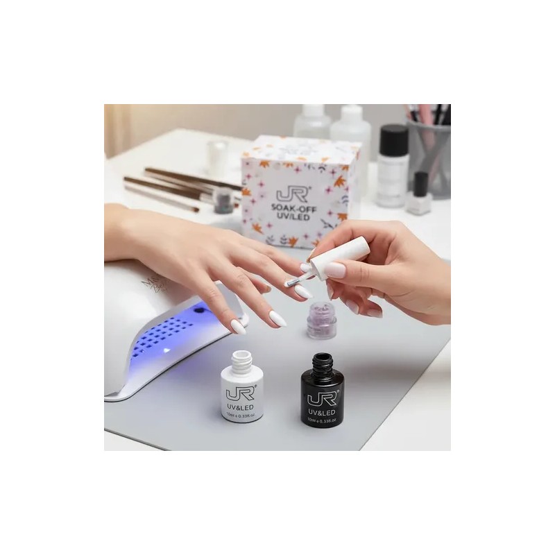 Duo Gel Blanco Y Negro Jr Para Uñas Semipermanente 10ml