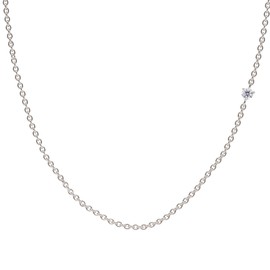 Ethos Jewelry Elegant 14 Carat 585 Real Gold Diamond Choker Necklace - Minimalist Delicate Choker with Double-Sided 0.025 Carat Diamond Pendant, Perfect for Women, 585 real gold