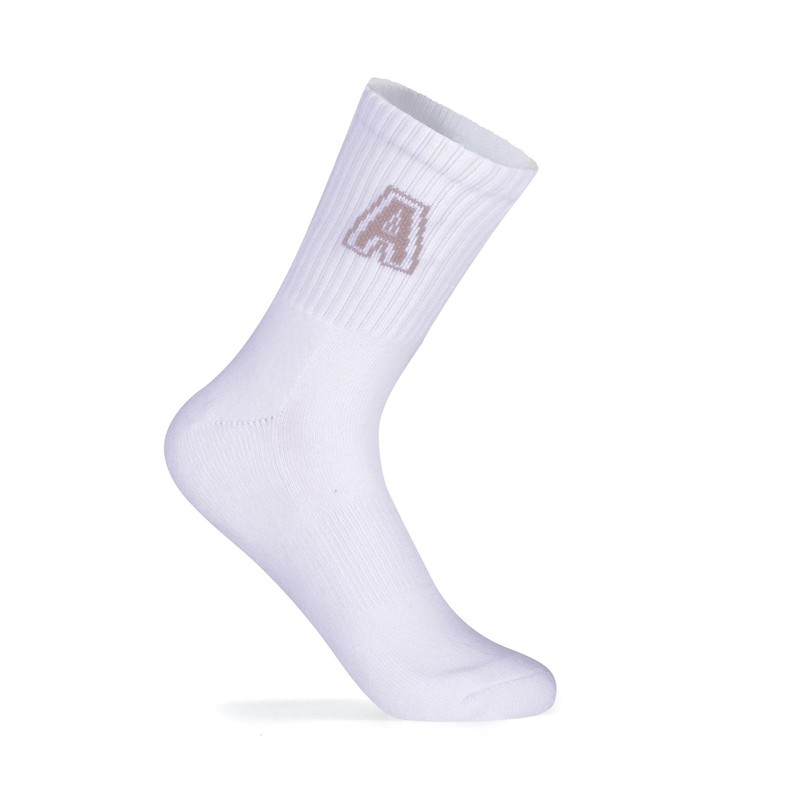 ANT21T Antrop Athletic Crew Socks, 4 Pairs, White Black and