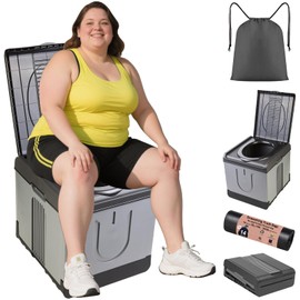 XXL Portable Toilet Camping Toilets for Car Indoor Outdoor Commode Foldable Travel Potty for Camping,Tent,Hiking,Boating,Long Road Trips,Traffic jam,Home,Gray