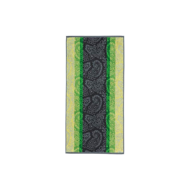 Erwin Müller Walk-Frottier Handtuch Paisleymuster grün Größe 50x100 cm -