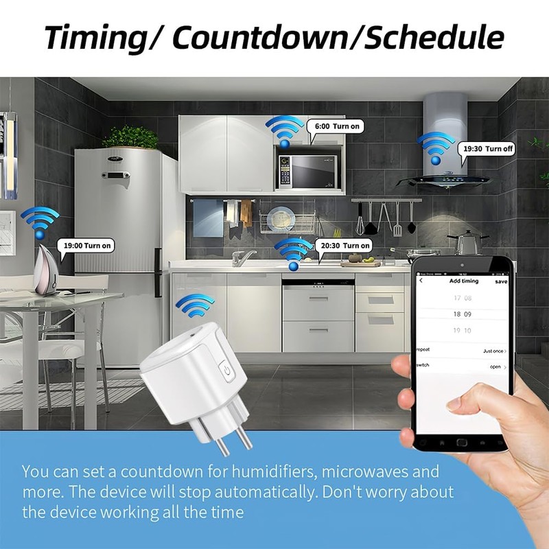 proAMEDEN Smart WiFi Socket 16A 3680W 2.4GHz with Current Measurement,
