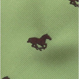 GANJI Business Necktie, Jacquard Woven Racehorse Pattern Tie, Thoroughbred, Made in Japan, 8 Colors Composition, Horse Pattern, Box Included, green, Free size