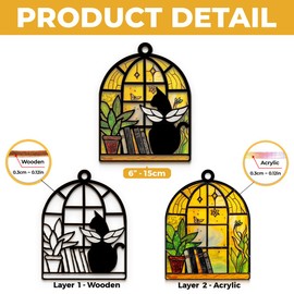 DOPTIKA Pet Memorial Suncatcher Ornament, Cat Memorial Gifts for Loss of Cat, Pet Sympathy Gift, Suncatchers for Windows Hanging, Bereavement Gifts for Loss of Pet