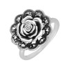Esse Marcasite Sterling Silver Victorian English Rose Marcasite Ring (L)