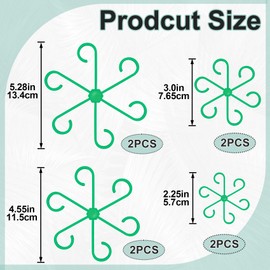 STSTR STSTR 8PCS Plant Stem Support, 4 Sizes Climbing Houseplant Stem Holders, Plastic Reusable Flower Trellis Stem Hook Plant Care Growth Accessories for Flower Plants Indoor Outdoor