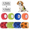 Self-adhesive bandage, elastic cohesive adhesive strips for dogs cats, auto Cohesive Band Veterinary, in 4 Colors, 2.5cm x 4.5m(4 rolls), 5cm x 4.5m(4 rolls)