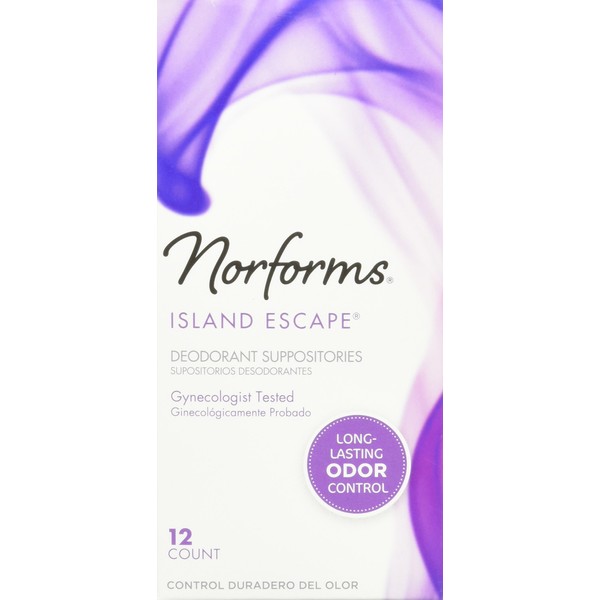 Norforms Feminine Deodorant Suppositories - Island Escape - 12 ct
