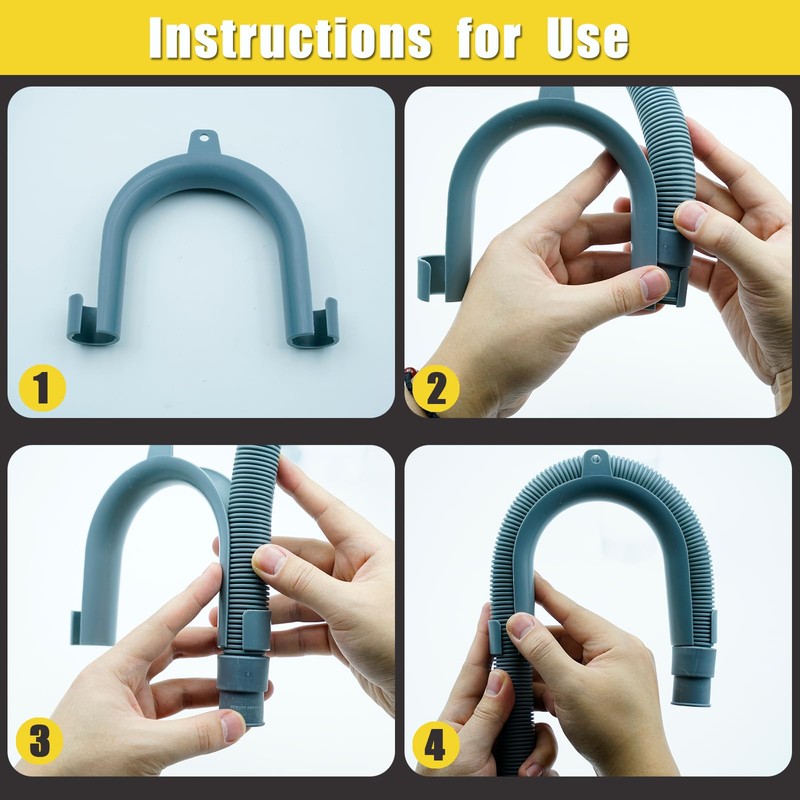 2m Universal Drain Hose Extension Kit with Connector and Clamps,