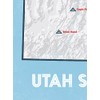 Utah Ski Resorts Map 18x24 Poster (White & Light Blue)