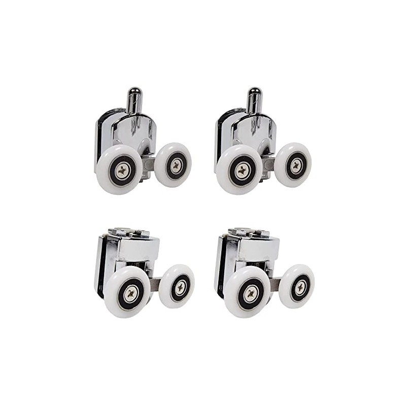 Set of 4 Chrome Plated Shower Door Rollers 2 Upper