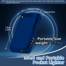 RSBYE Electric Lighter USB Type-C Rechargeable Plasma Arc Lighter, High Power Flame Torch Lighter Windproof with LED Battery Indication Candle, Incense, Camping Gifts (Blue, 220mAh)