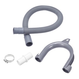 sourcing map Washing Machine Drain Hose Extension Kits 1.97ft Gray for Washing Machine with Extension Adapter, U-Bend Hose Holder, 2 Clamps