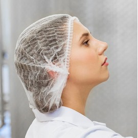 200 Pcs Disposable Bouffant Caps Hair Net,White Nylon Material, Medical, Labs, Nurse, Tattoo, Food Service, Health, Hospital. (21 inch White)