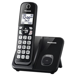 Panasonic Expandable Cordless Phone System with Call Block and High Contrast Displays and Keypads - 1 Cordless Handset - KX-TGD510B (Black)