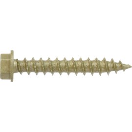 Power Pro Premium One Multi-Material Hex Washer Head Screws, Epoxy Coated Steel, Fasten in Wood, Metal, Concrete, Drywall and Plastic, Bronze, #10 x 1-¼ inches, Box of 133 Screws
