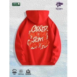 Closed Mouths Don t Get Fed Graphic Hoodie 100% Cotton US Warehouse 7 ColorsColor: Red, Size: L