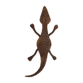 DeKulture Lizaad Wall Decor | Recycled Metal Gecko Figurine | Unique Holiday Ornament (7.5x3.5x0.5 Inches)