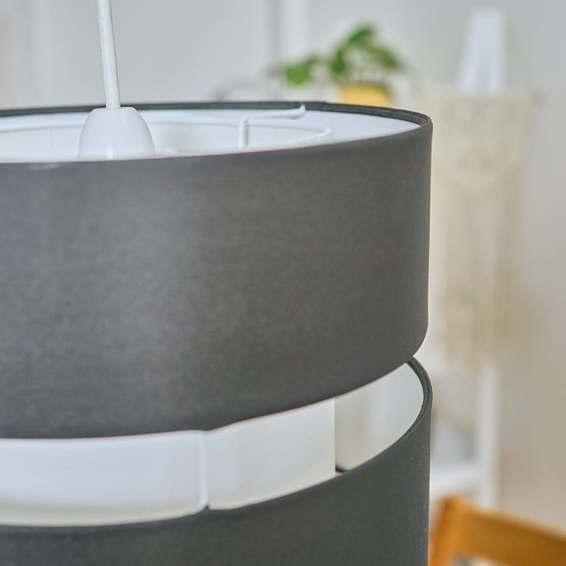 MiniSun Modern Large 2 Tier Black & White Cylinder Ceiling