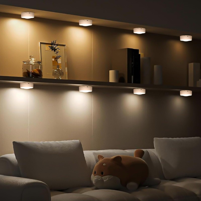 LABOREDUCER Under Cabinet Lighting Wireless Rechargeable 2 Pack with Remote