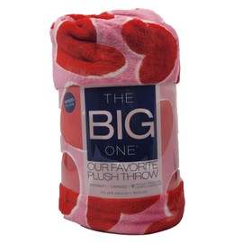 The Big One Throw Blanket Plush Super Soft Warm Cozy Oversized 60 x 72 inches Valentines Day (Heart)