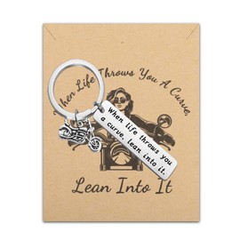 WUSUANED Motorcycle Biker Keychain Motorcycle Inspirational Gifts New Drivers Gifts Motorcycle Biker Lover Gift Motivational Jewelry (Motorcycle keychain01)