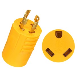 Kanayu 30 Amp RV Generator Adapter Compatible with NEMA L14-30P to TT-30R 4 Prong 30A L14-30P Locking Male Generator Plug to 30A TT-30R Female RV Outlet Heavy Duty Power Adapter
