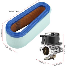 Ymiko Tecumseh Vergaser, Vergaser Reparatur Kit, Luftkraftstofffilter-Kit Passend für Tecumseh OHV125 OHV130 OHV135 OV358EA
