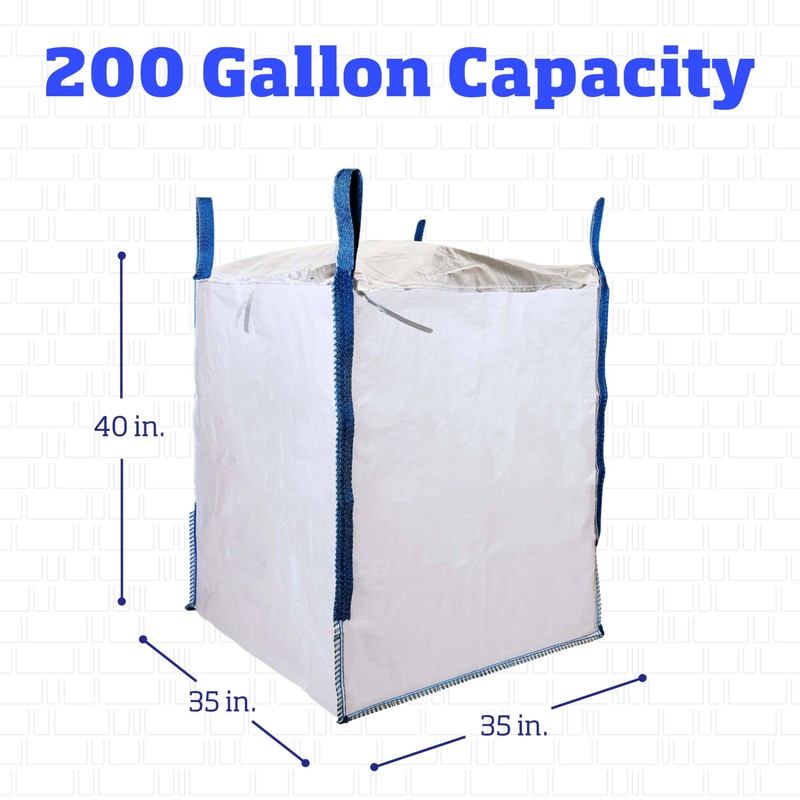 DURASACK Heavy Duty Builder's Bulk Bags 200-Gallon White Woven Polypropylene
