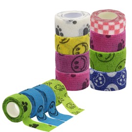 12 Rolls Selbsthaftende Bandage, Dog Bandages For Paws 2.5cm x 4m Elastic And Breathable Emergency Vet Wrap, Suitable For Dogs, Cats And Horses With Sprains And Swelling In The Forelimbs, Hind Limbs