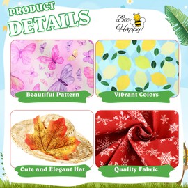 Abbylike 4 Set Summer Fall Winter Spring Goose Outfits Seasonal Cute Porch Goose Clothes All Seasons Holiday Butterfly Lemon Statue Costumes for 23" Cement Statue Garden Patio Outdoor Decors