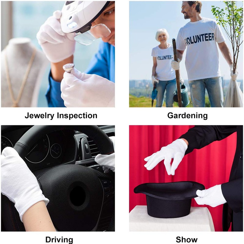 4 Pair Moisturising Gloves,Cotton Gloves for Eczema & Dry Hands,Stretchable