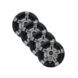N2MU Golf Cart Wheel Covers Hub Caps Chrome and Black for EZGO Club Car Yamaha Universal 8" (Set of 4)