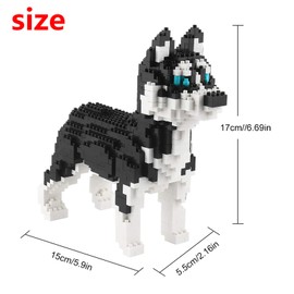 Larcele Micro Dog Building Blocks DIY Pet Mini Building Toy Bricks,950 Pieces KLJM-02 (Husky)