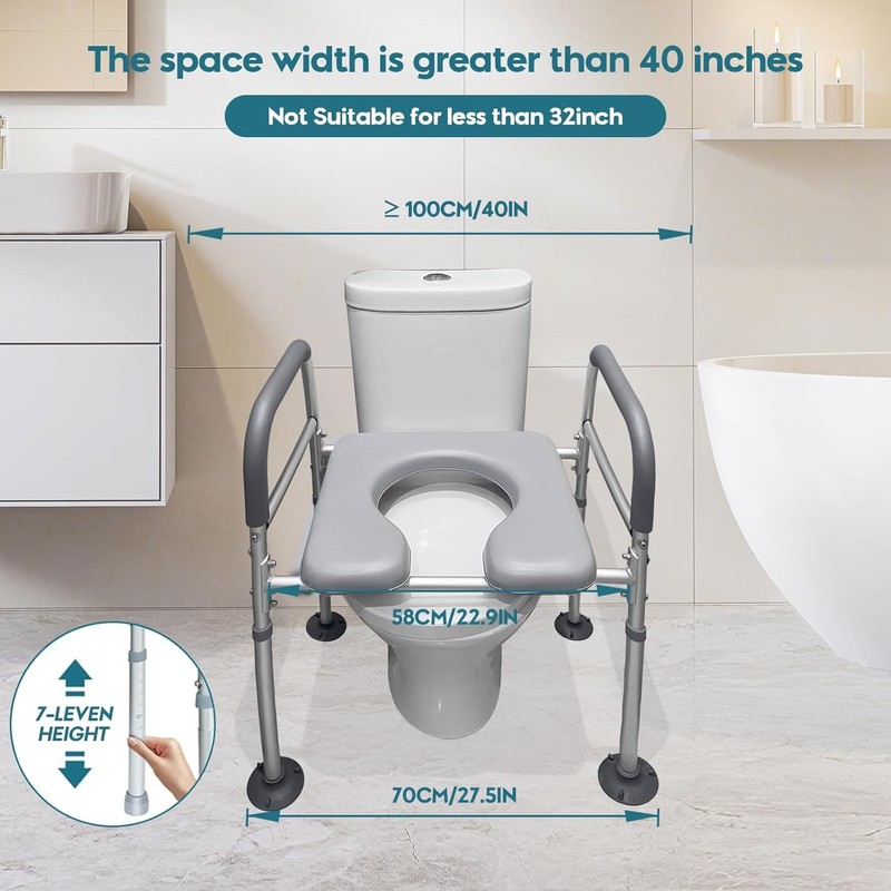 Eosprim Toilet Seat Risers for Seniors Elongated, Raised Toilet Seat