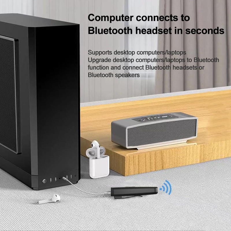 POFET Bluetooth 5.2 Transmitter Receiver 3.5 mm RCA Wireless Audio