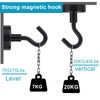 MIN CI 18pcs Black Magnetic Hooks Heavy Duty 45lbs, Neodymium