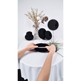 Honwor Donut Bun Maker Set - 7 Pieces incl.5 Elastic Bands & 20 Hair Pins - Stylish & Easy-to-Use for Creating Elegant Hair Ring Buns - Black
