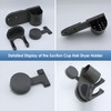 RODDEX Suction Cup Hair Dryer Holder with Basket, Wall Mount