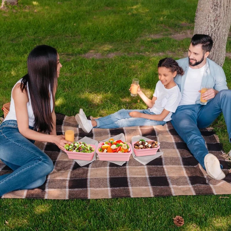 UWEI Loncheras Plegables Y Herméticas De Silicona P/comida 4 Pzs.