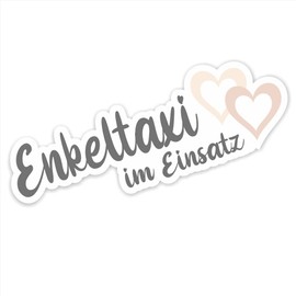 folien-zentrum - Enkeltaxi im Einsatz 16 x 5.5 cm High-Quality Car Sticker Kids Funny Cute Dummy Heart Footprint Foot Tuning Decal Grandma Grandparents in Use Made in Germany Baby 38