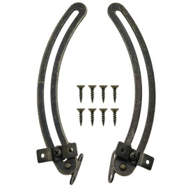 sunnates 2PCS Lid Support Hinge Lid Support Cabinet Hinge Adjustable Curved Down Hinge with Screw Wooden Box Bags for Cabinets Display Jewelry Boxes (Left and Right)