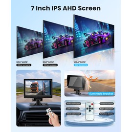 RV Backup Camera 7 inch 2 Split Waterproof IP69 Night Vision with IPS 1080P Monitor Back Up Camera Rear View Cameras for Trucks RVs Trailers Pickups Vans Bus Camper