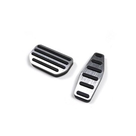 HAGEZA Aluminium Alloy/Rubber Fit for Suzuki Jimny 2/4Door Automatic Transmission 2019-2025，Brushed Auto Brake Pedal Pad Gas Accelerator Pedal Cover Car Refit Accessories (Silver)